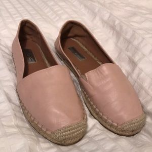 Blush Leather Espadrilles